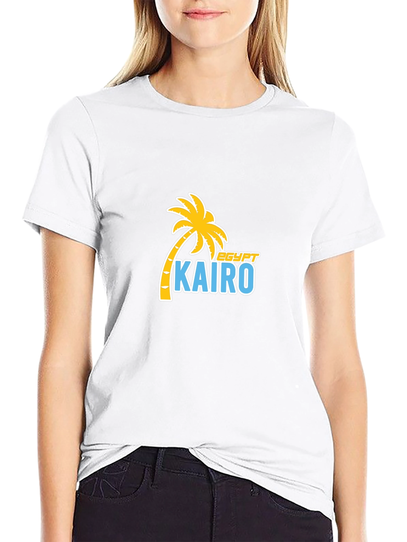 Cairo Egypt Palm Tree T-Shirt - Black Cotton Tee