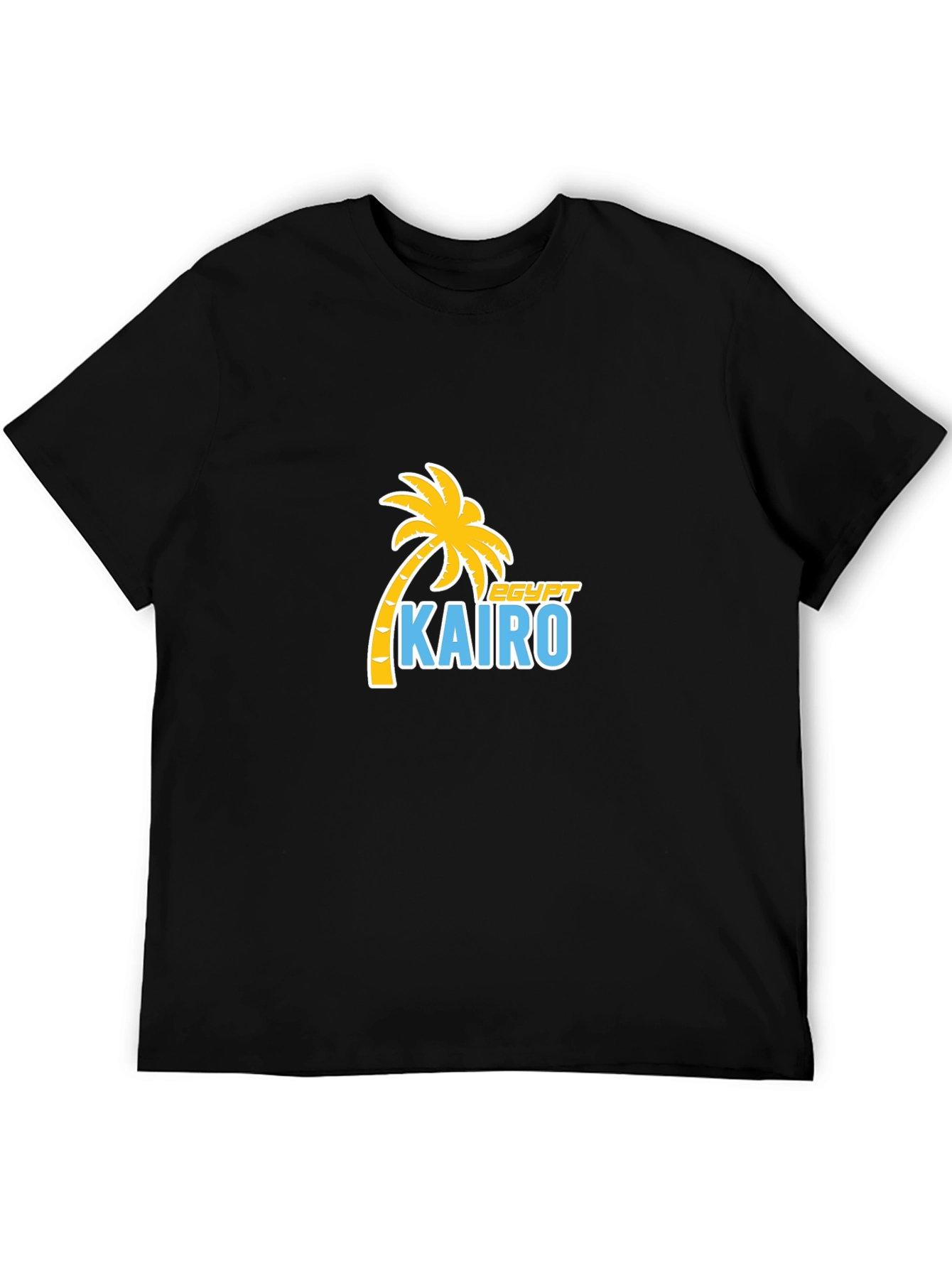 Cairo Egypt Palm Tree T-Shirt - Black Cotton Tee