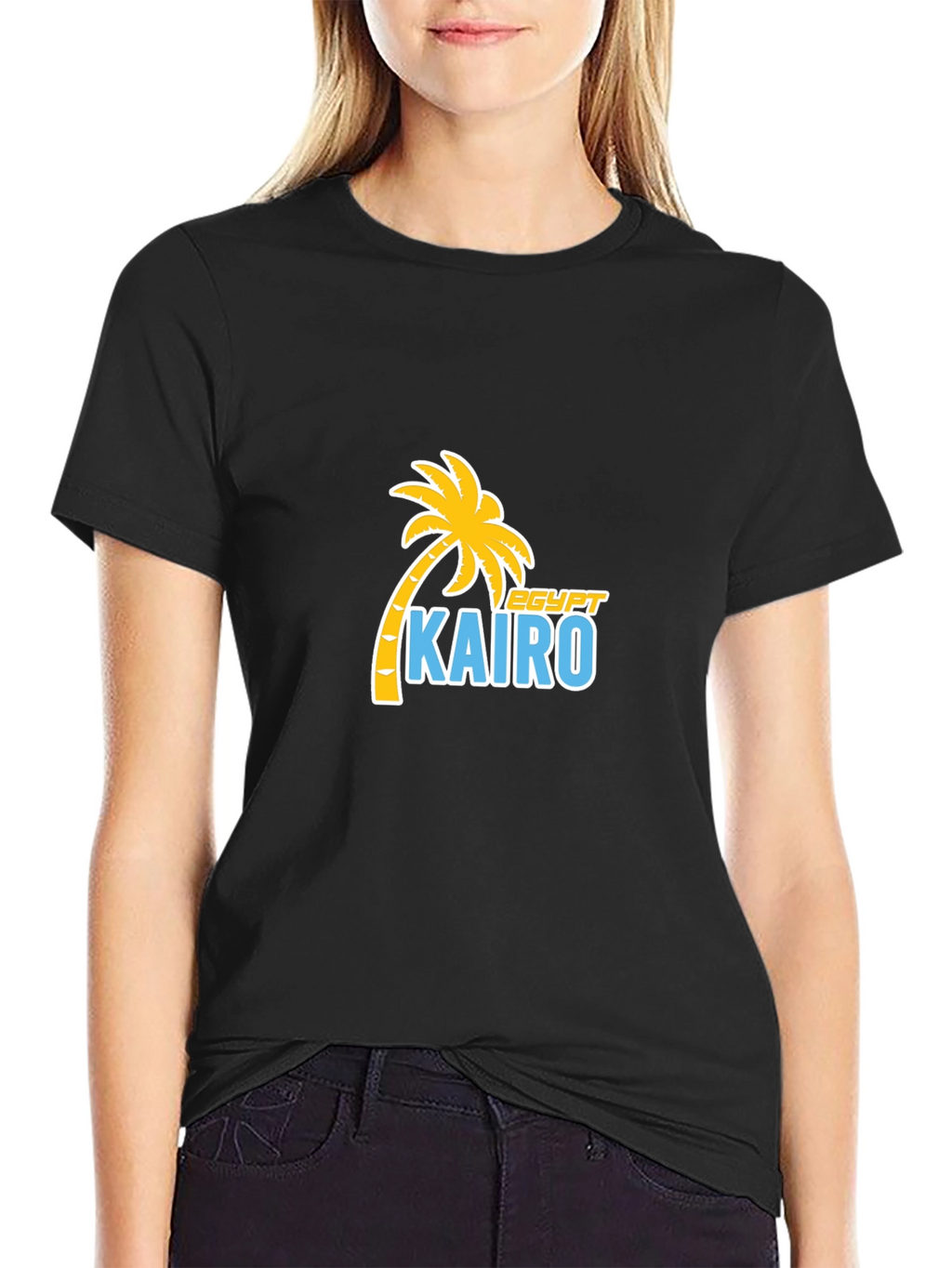 Cairo Egypt Palm Tree T-Shirt - Black Cotton Tee
