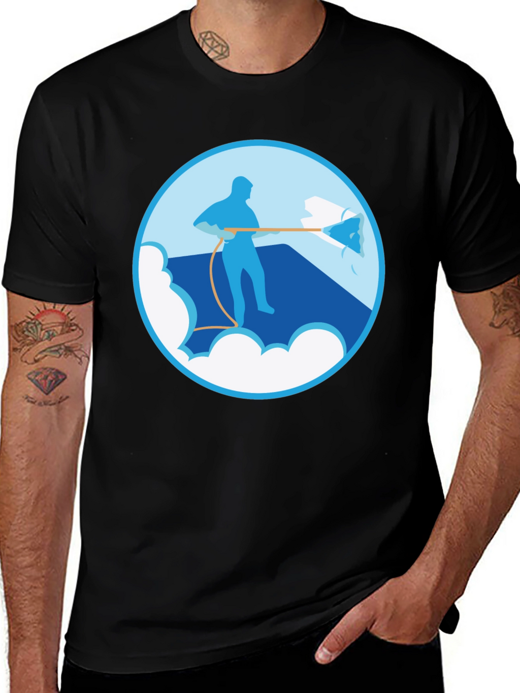 Power Wash Graphic Tee - Black Cotton Blend