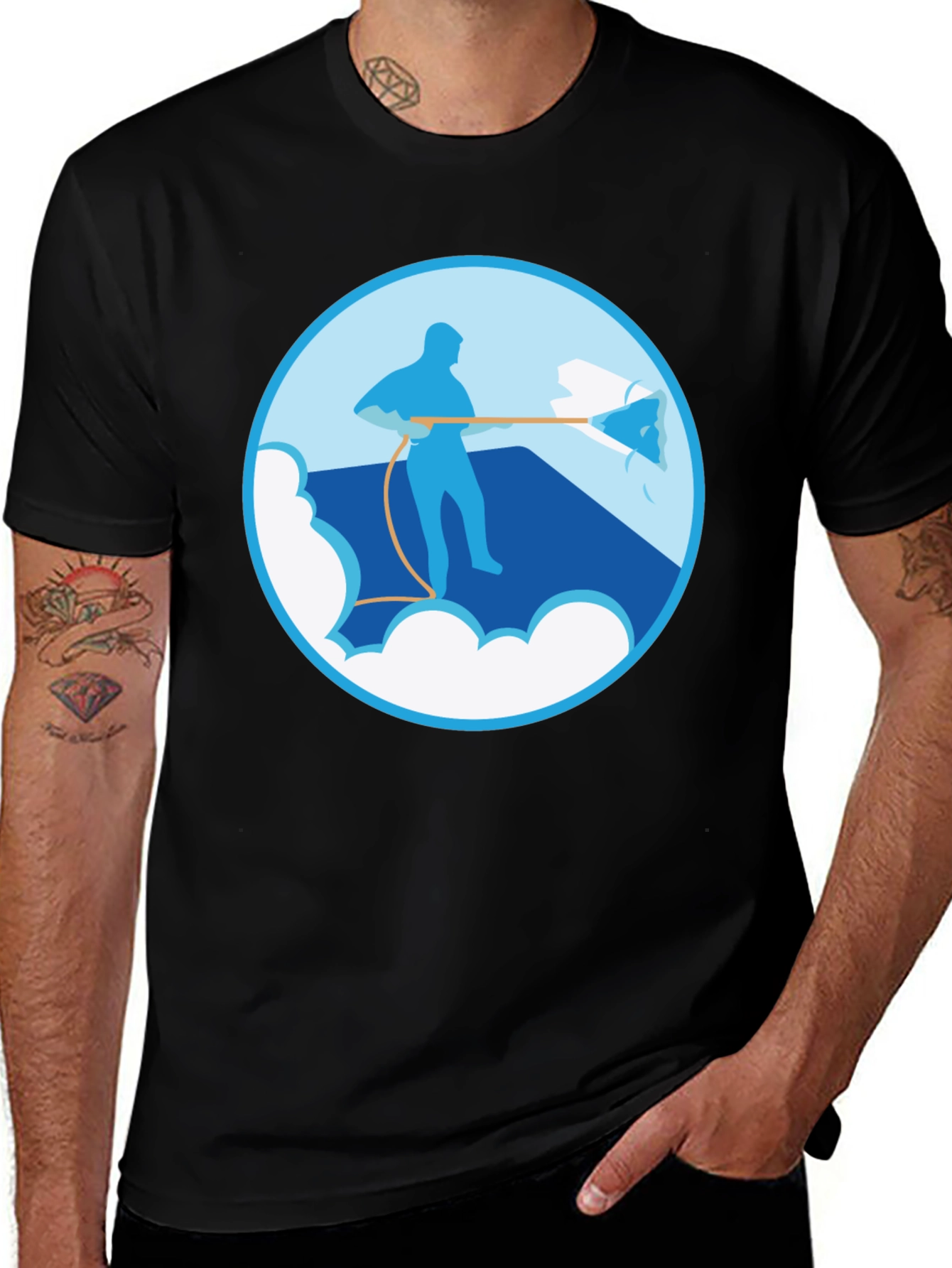 Power Wash Graphic Tee - Black Cotton Blend