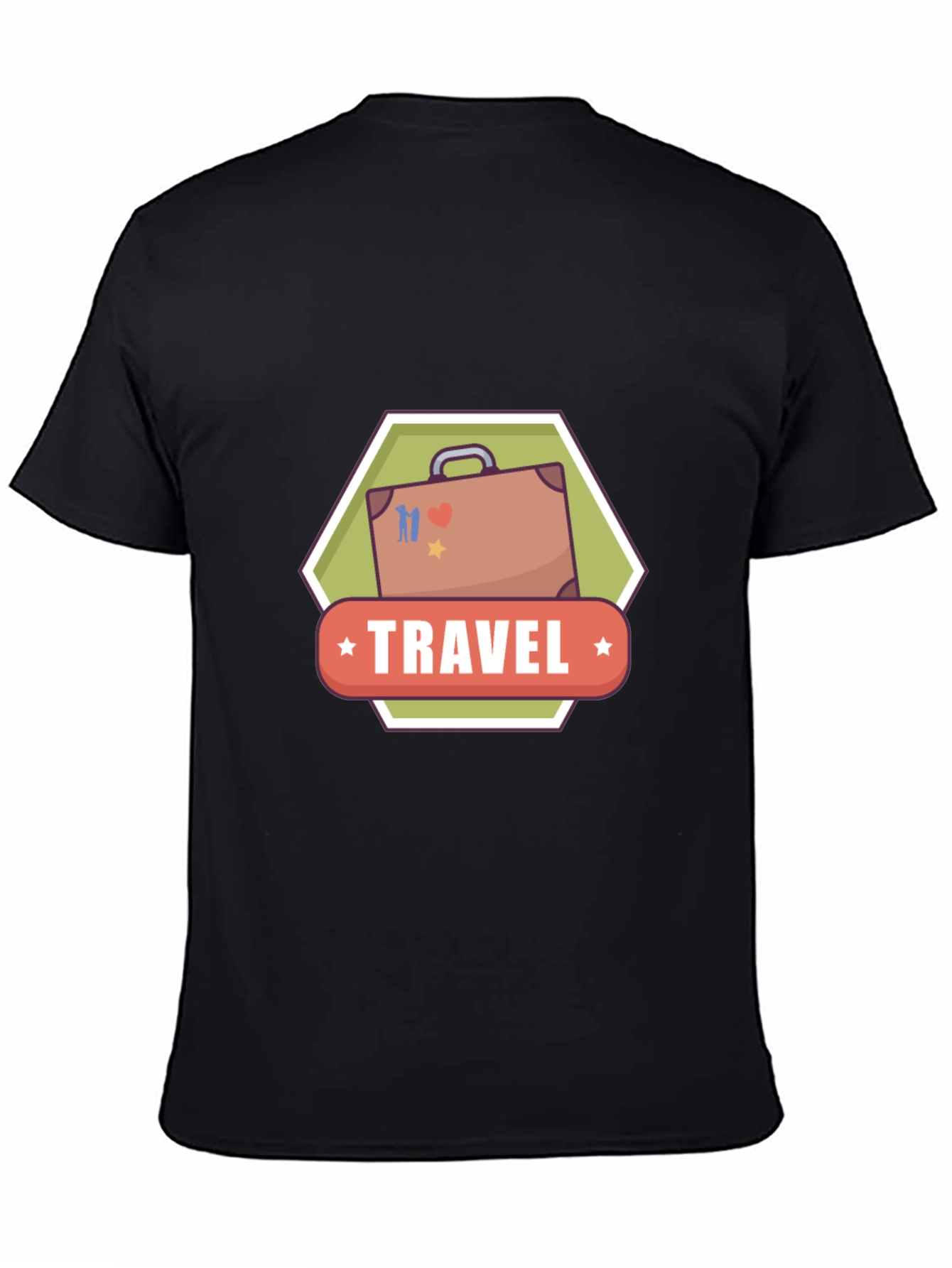 Travel Suitcase Graphic Black T-Shirt