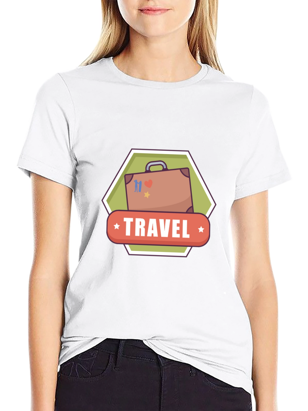 Travel Suitcase Graphic Black T-Shirt