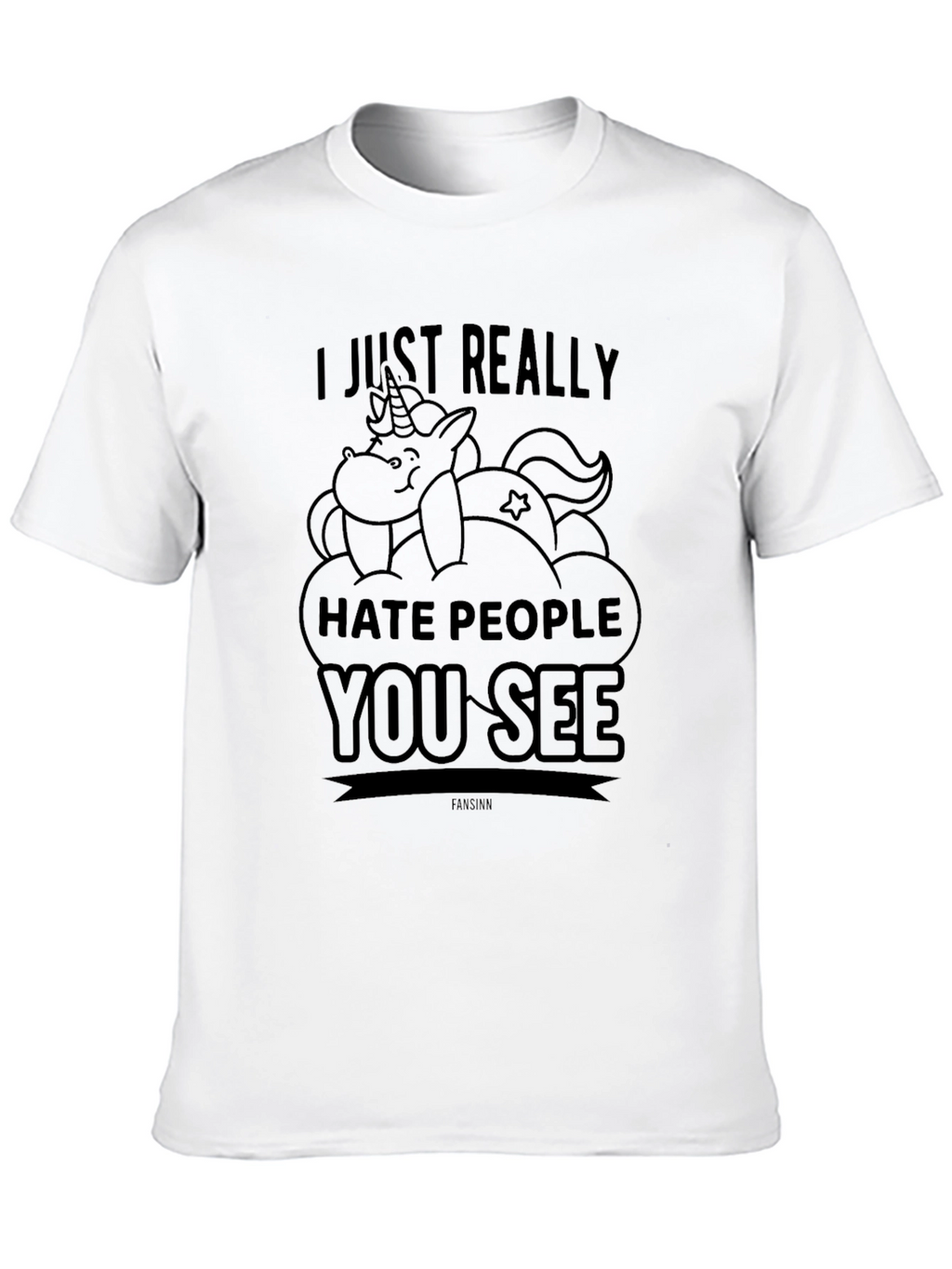 Funny Unicorn Hate People Graphic T-Shirt