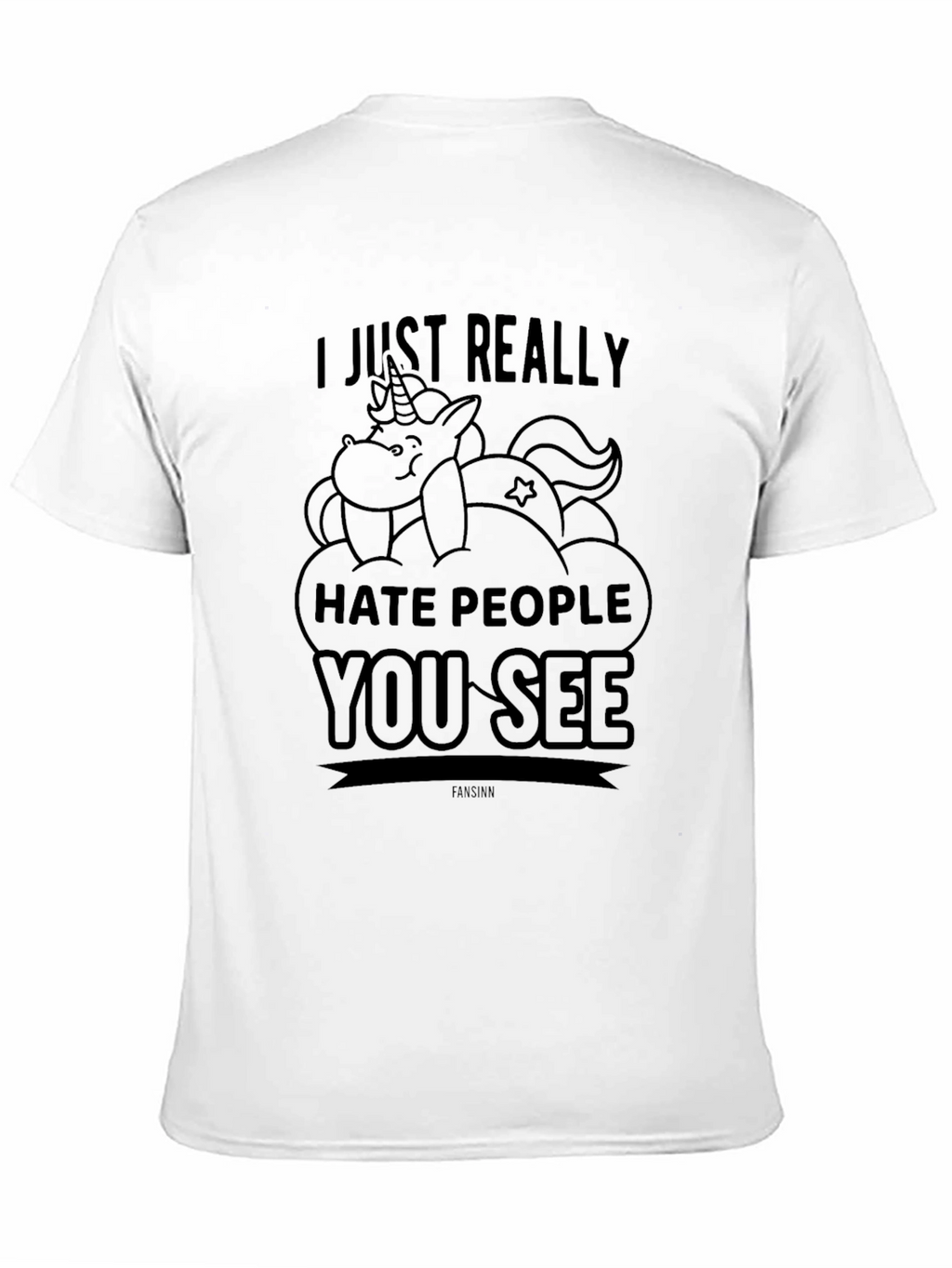 Funny Unicorn Hate People Graphic T-Shirt