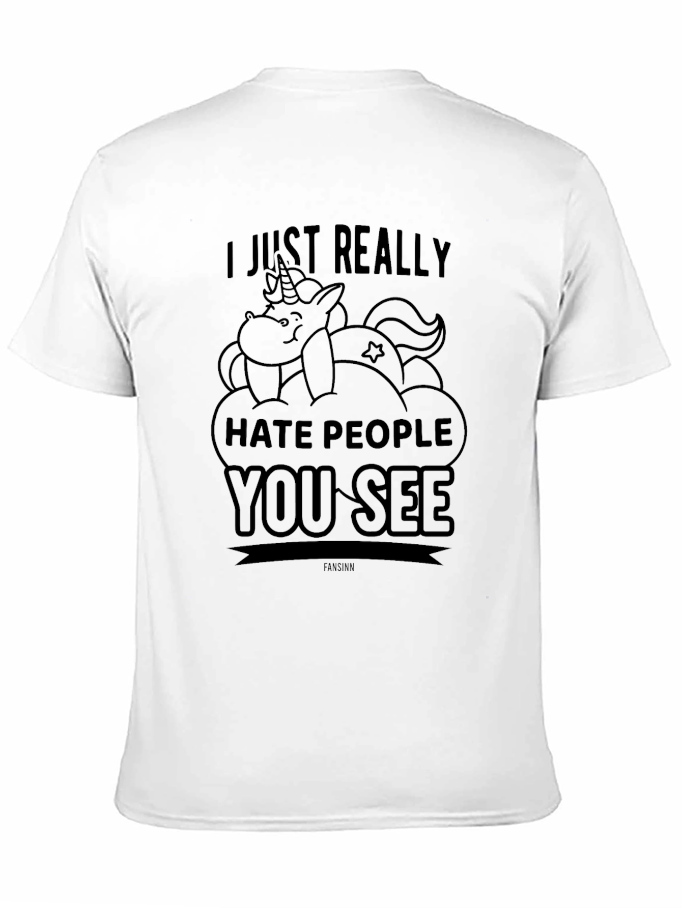 Funny Unicorn Hate People Graphic T-Shirt