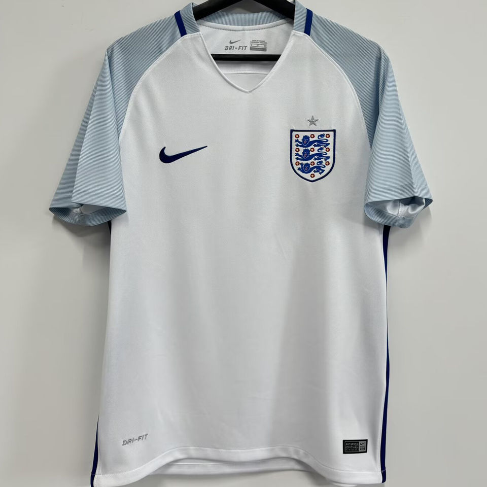 2016 England Home White Retro Soccer Jersey Item NO.: 2138847 Front