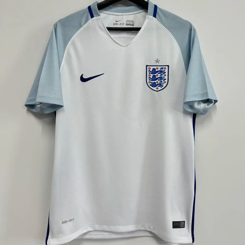 2016 England Home White Retro Soccer Jersey Front