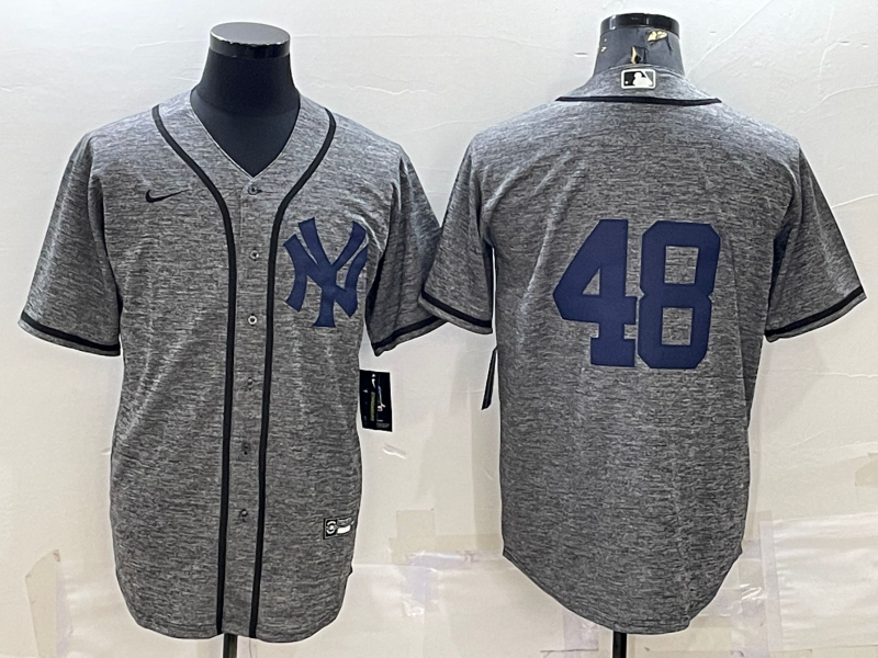 Men's New York Yankees Anthony Rizzo #48 Gray Replica Game Name Jerseys