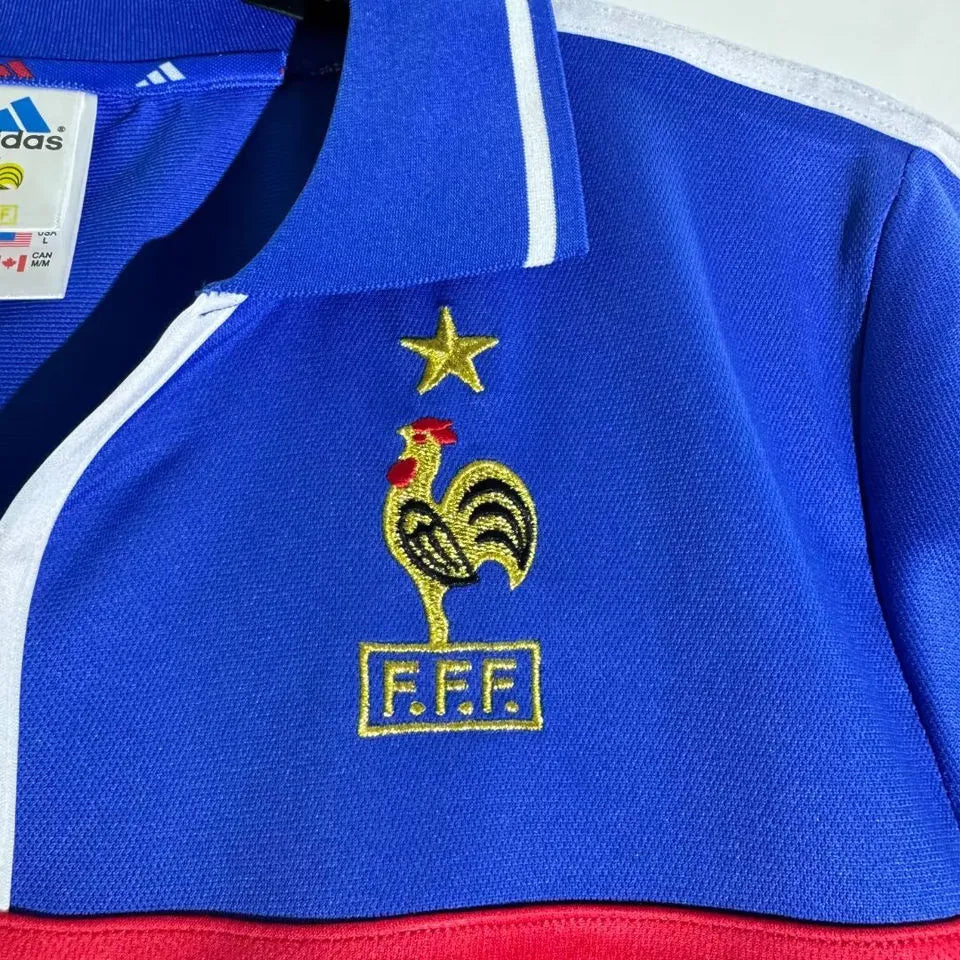 2000 France Home Blue Retro Soccer Jersey Detail 3