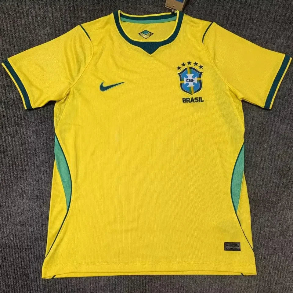 2026/27 Brazil 1:1 Quality Home Yellow Fans Soccer Jersey Detail 3