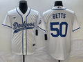 Men's Los Angeles Dodgers Mookie Betts #50 White Player Jerseys Joint Edition