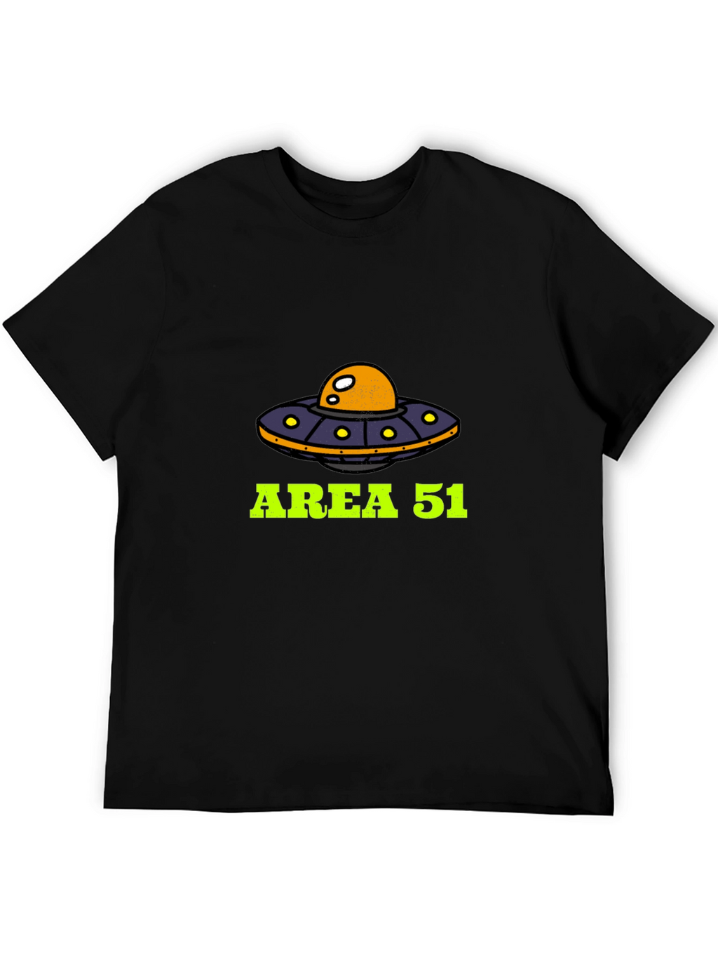 Area 51 UFO Graphic Tee - Black Cotton