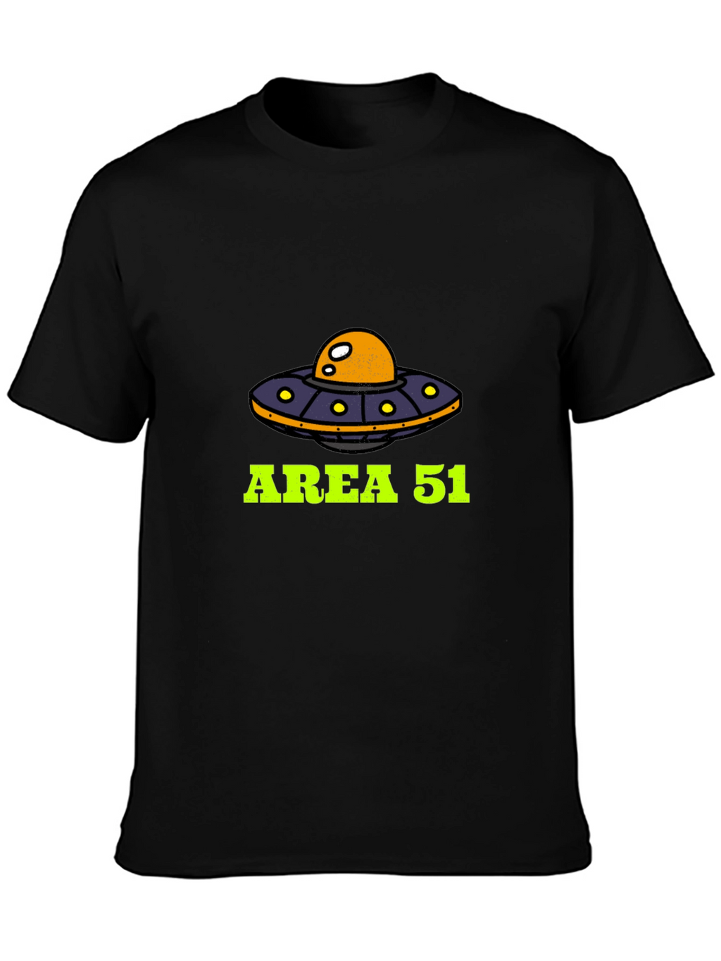 Area 51 UFO Graphic Tee - Black Cotton