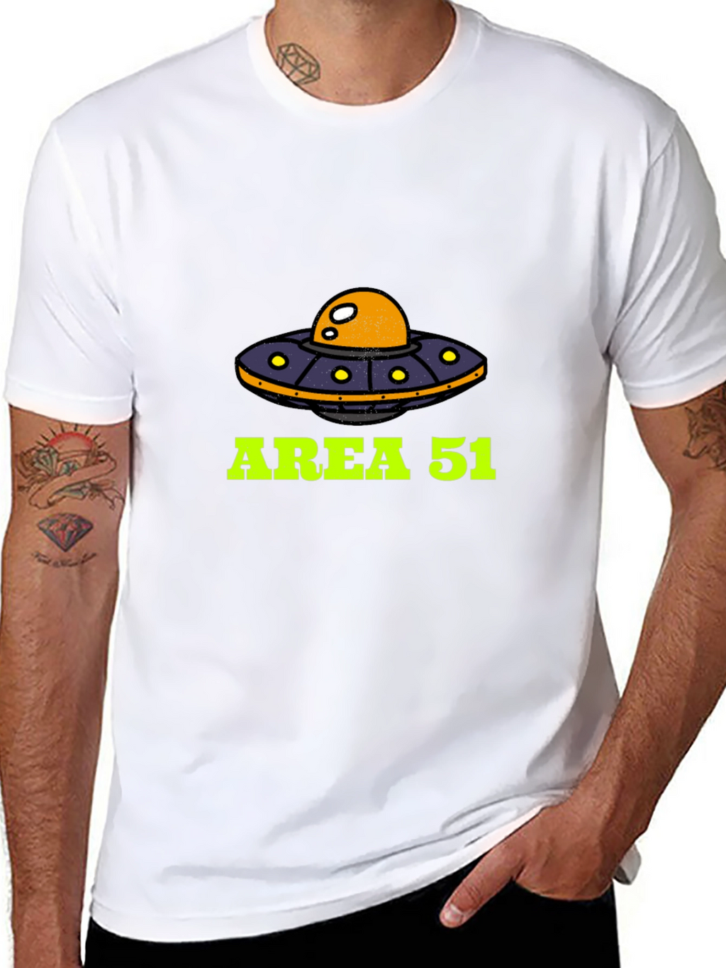 Area 51 UFO Graphic Tee - Black Cotton
