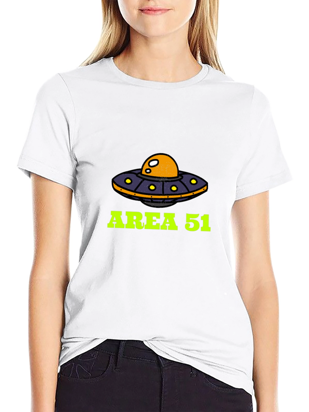 Area 51 UFO Graphic Tee - Black Cotton