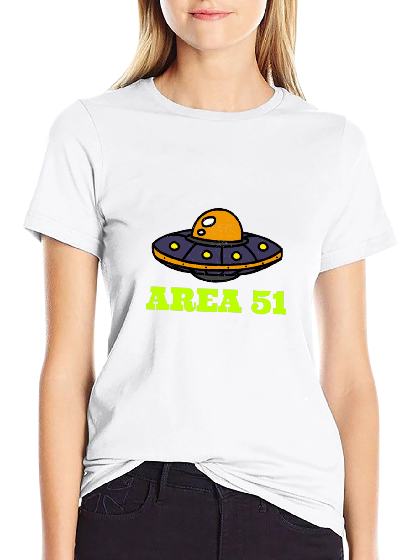 Area 51 UFO Graphic Tee - Black Cotton