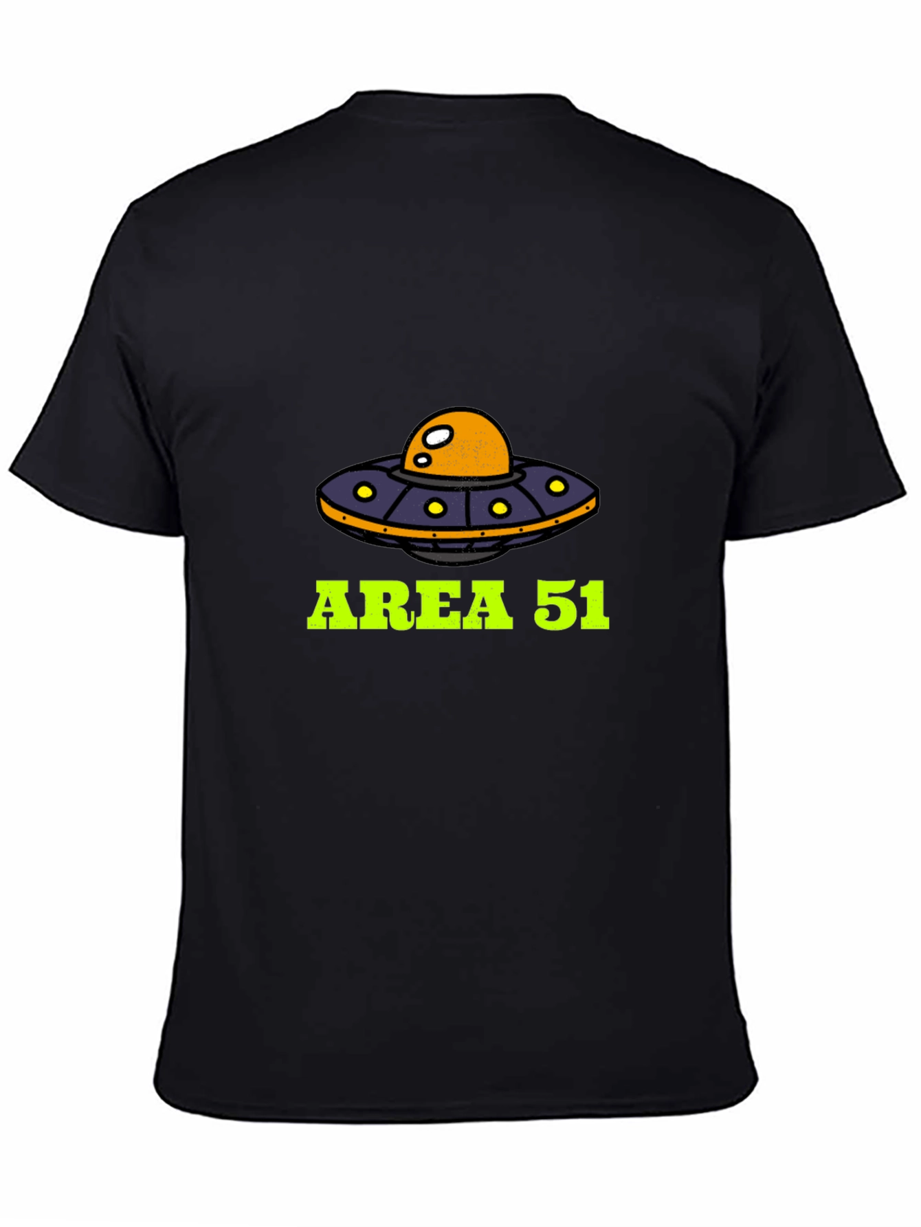 Area 51 UFO Graphic Tee - Black Cotton