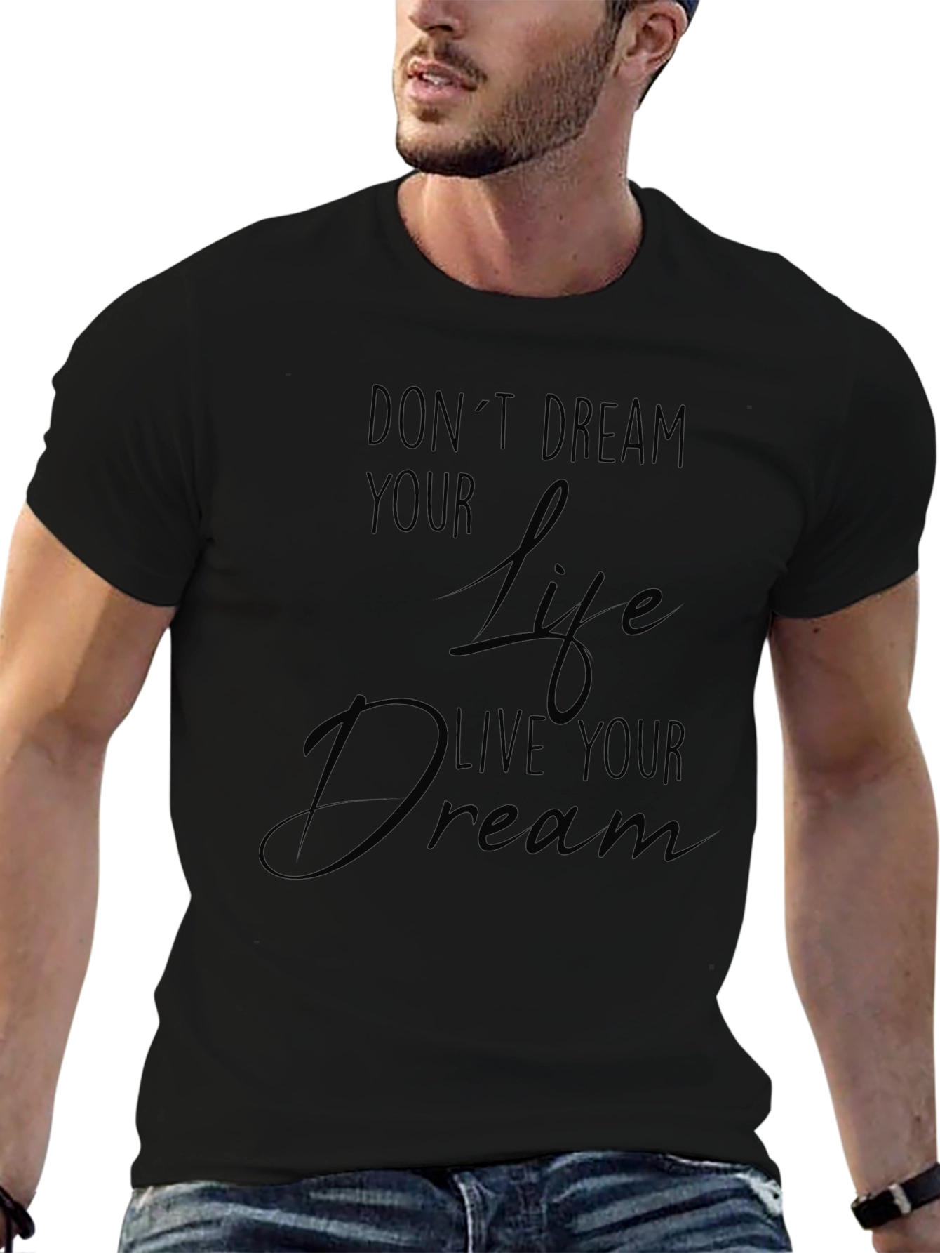 Inspirational Dream Live Black T-Shirt