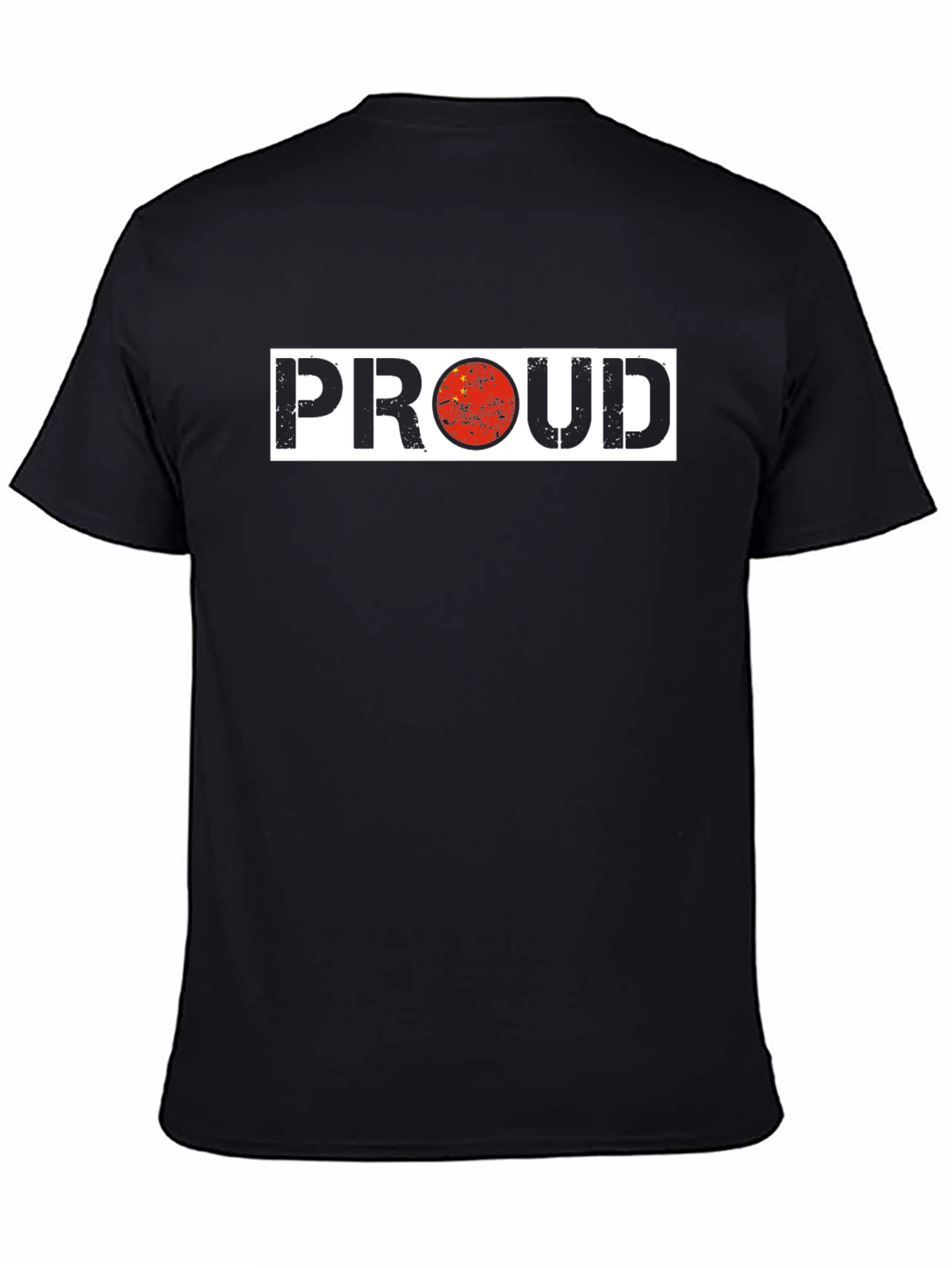 Proud China Flag Graphic Black T-Shirt