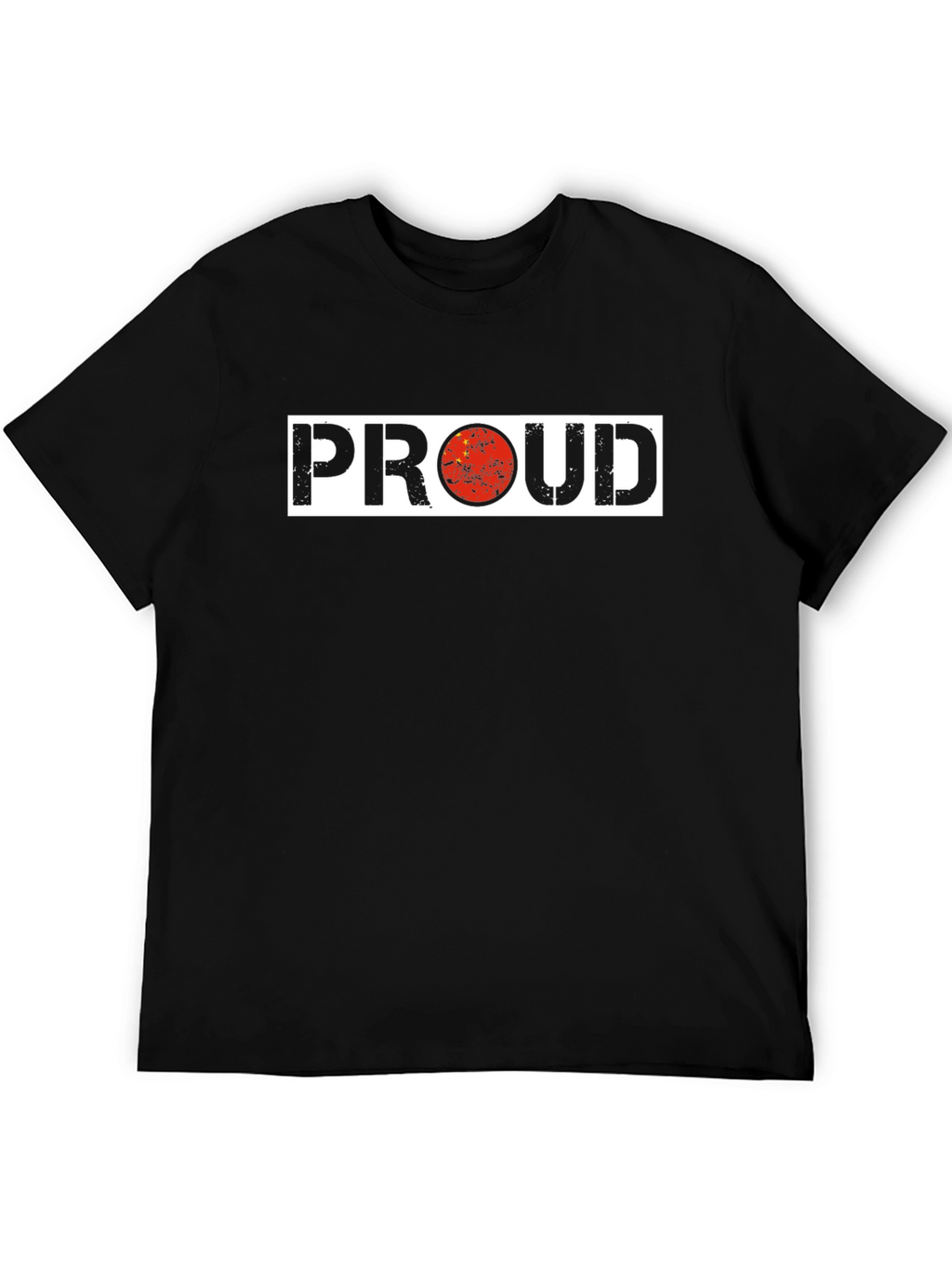 Proud China Flag Graphic Black T-Shirt