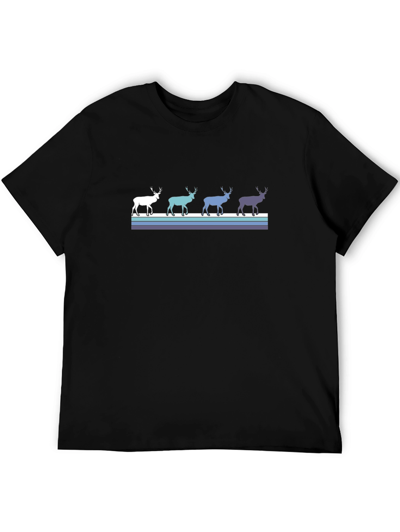 Retro Reindeer T-Shirt - Black