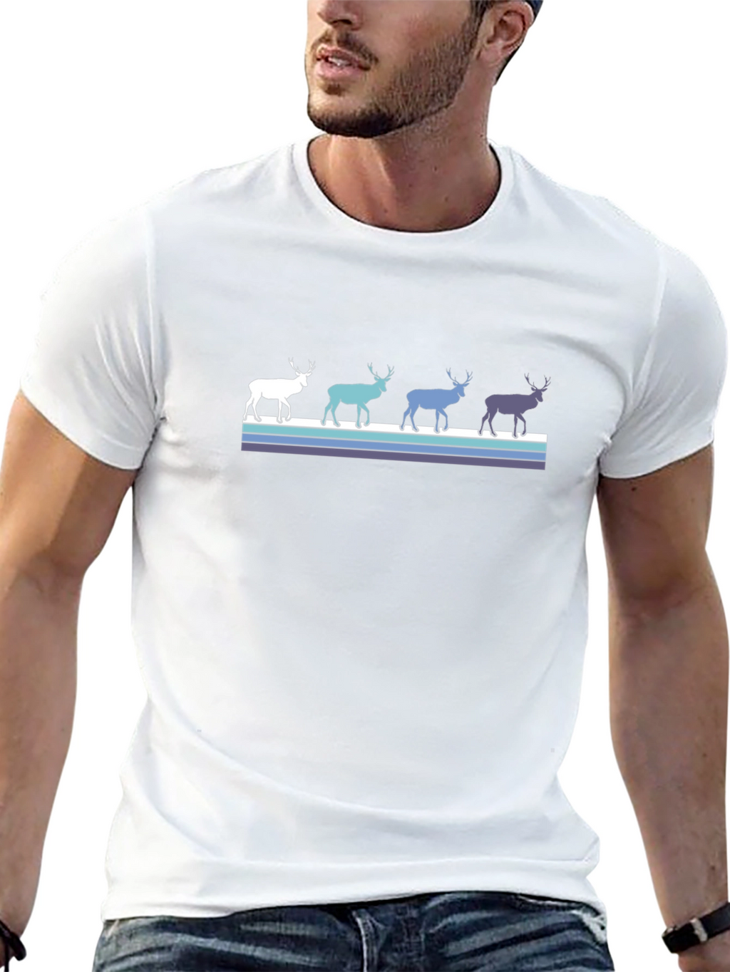 Retro Reindeer T-Shirt - Black