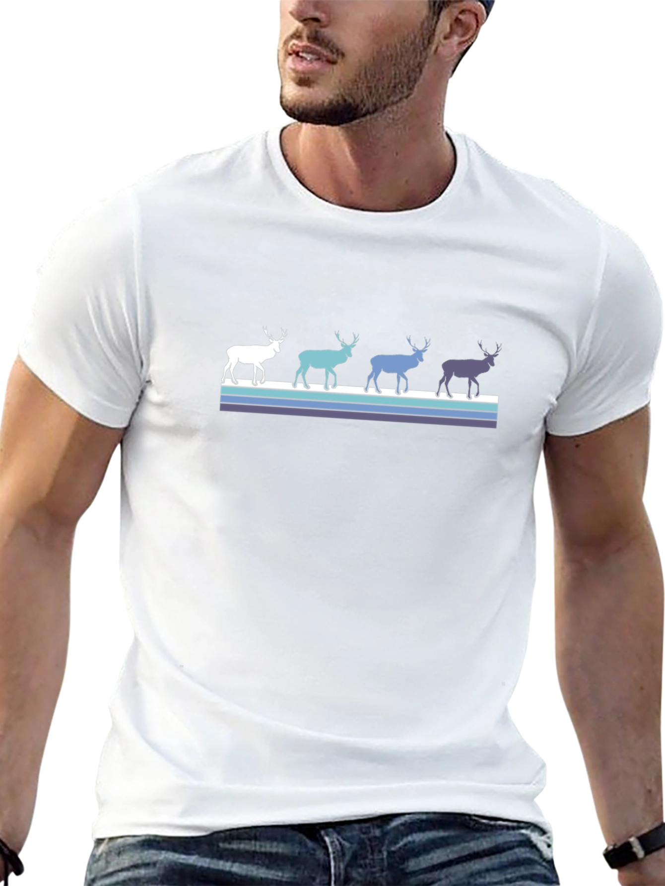 Retro Reindeer T-Shirt - Black