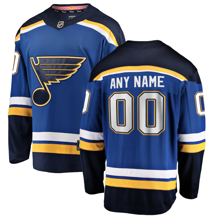 Men's St. Louis Blues Blue Home Breakaway Custom Jerseys