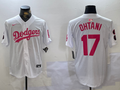 Men's Los Angeles Dodgers #17 Shohei Ohtani White Replica Game Jerseys