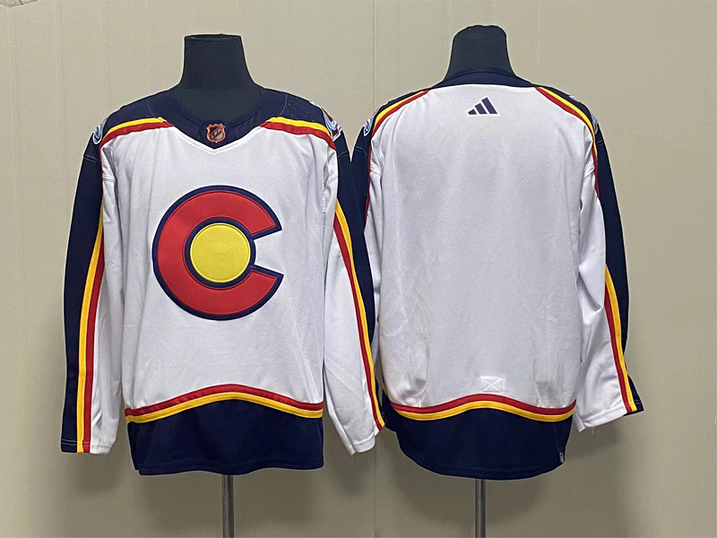 Men's Colorado Avalanche White Blank Player Jerseys