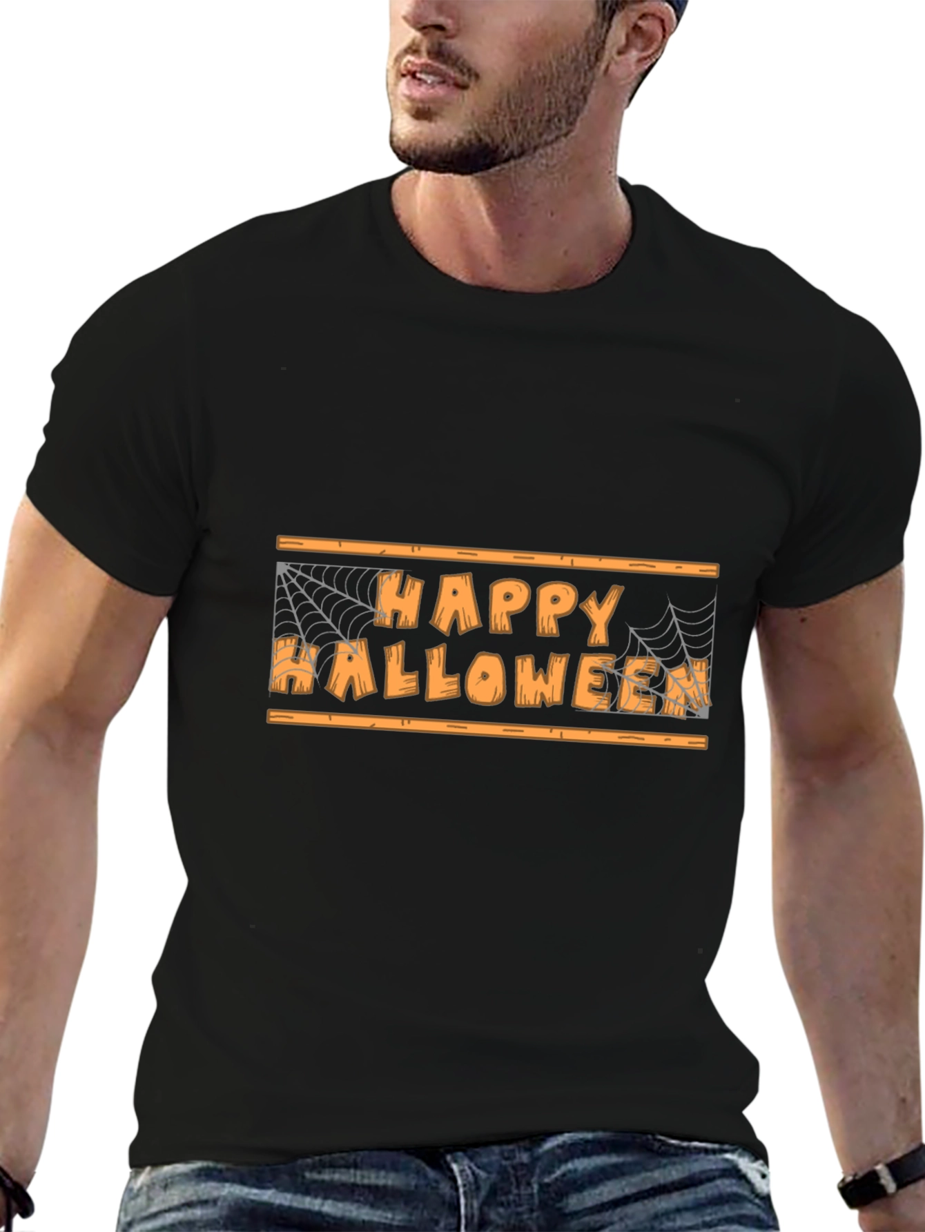 Happy Halloween Graphic Tee - Black