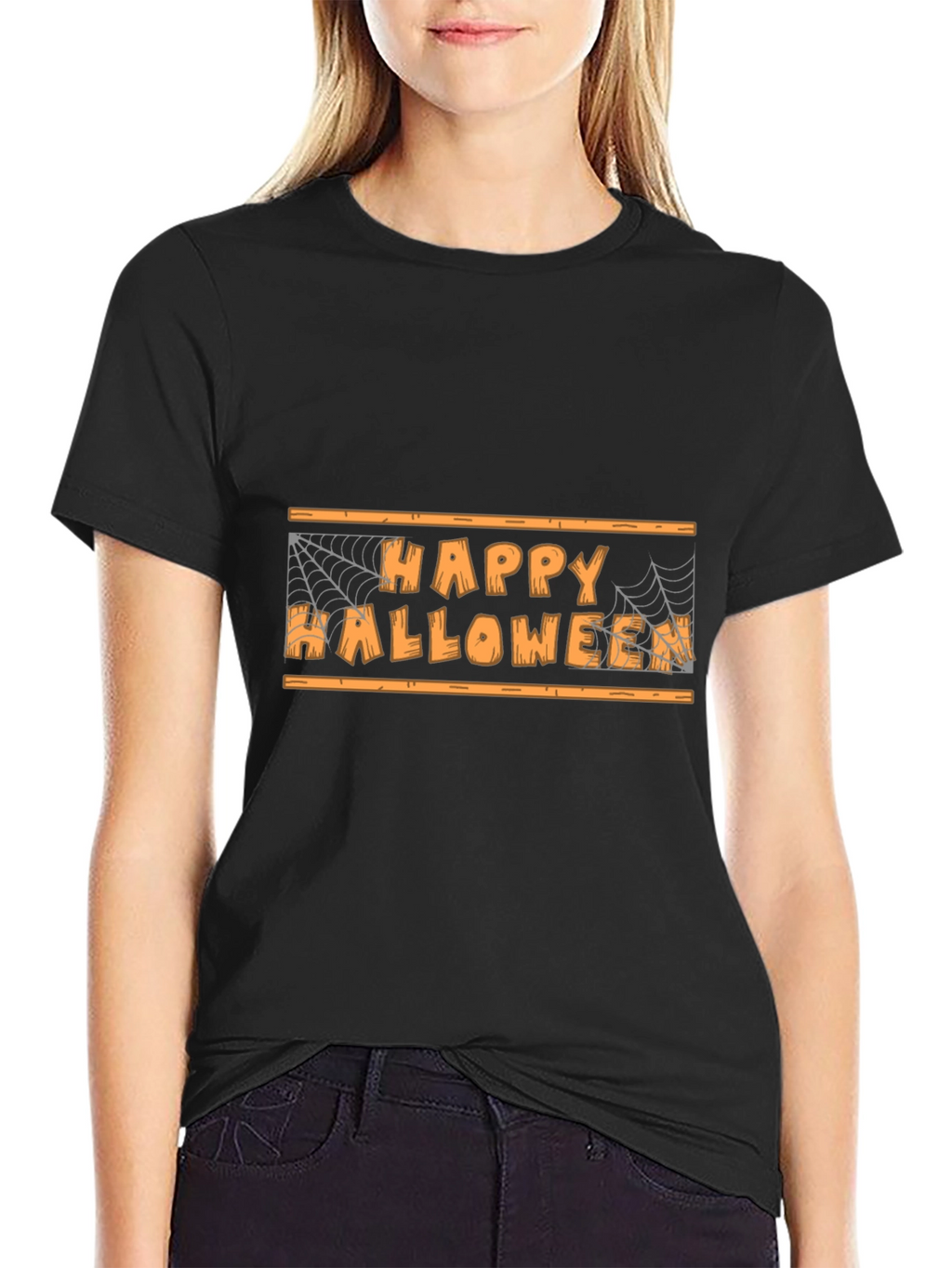 Happy Halloween Graphic Tee - Black