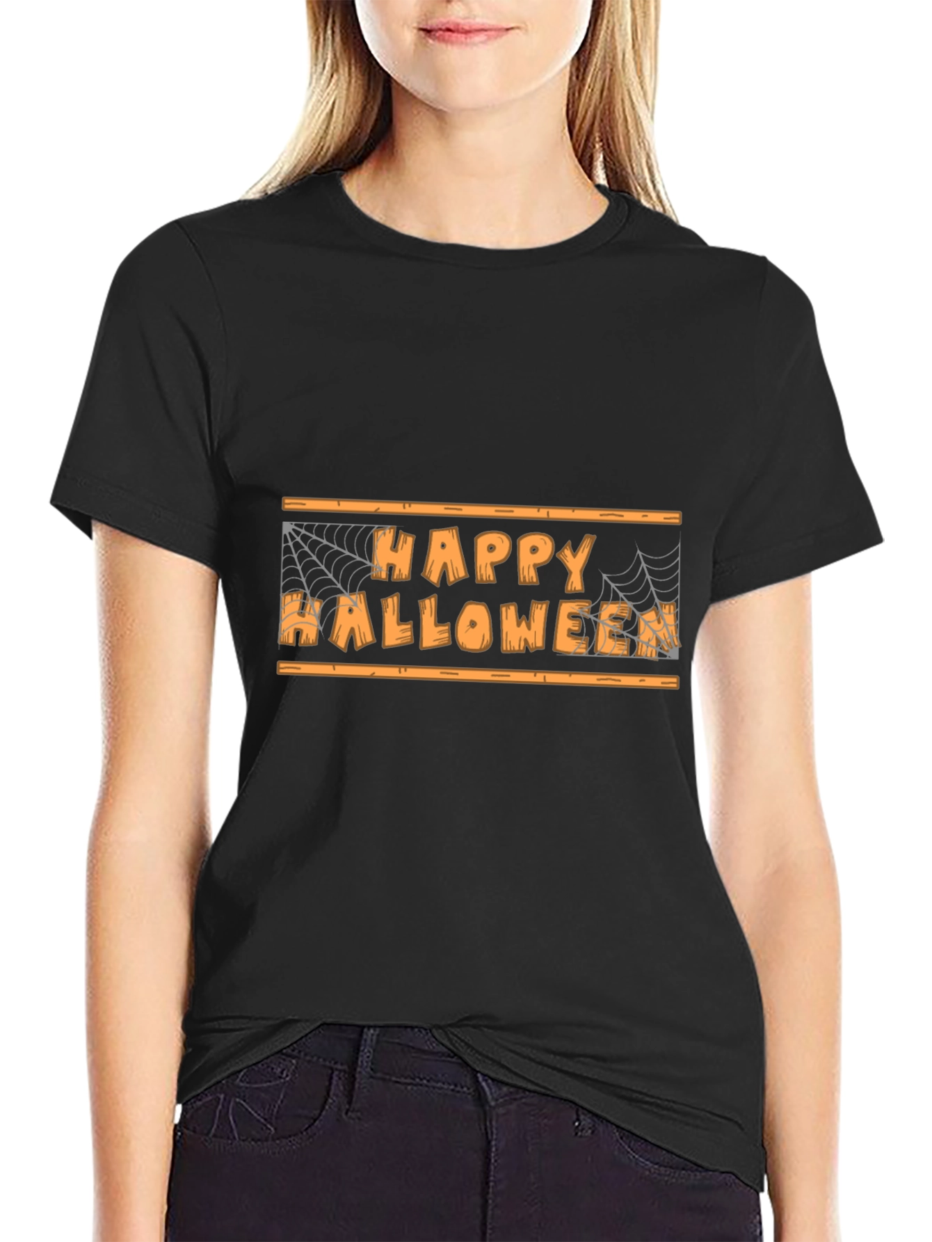 Happy Halloween Graphic Tee - Black