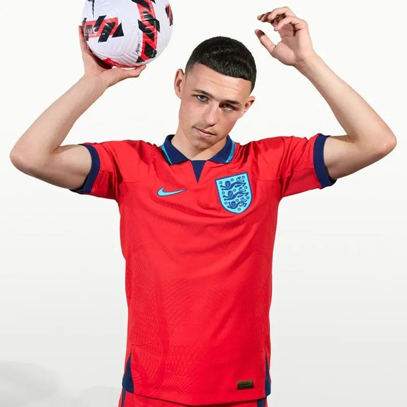 2022/23 England 1:1 Quality Away Red Fans Soccer Jersey Detail 2