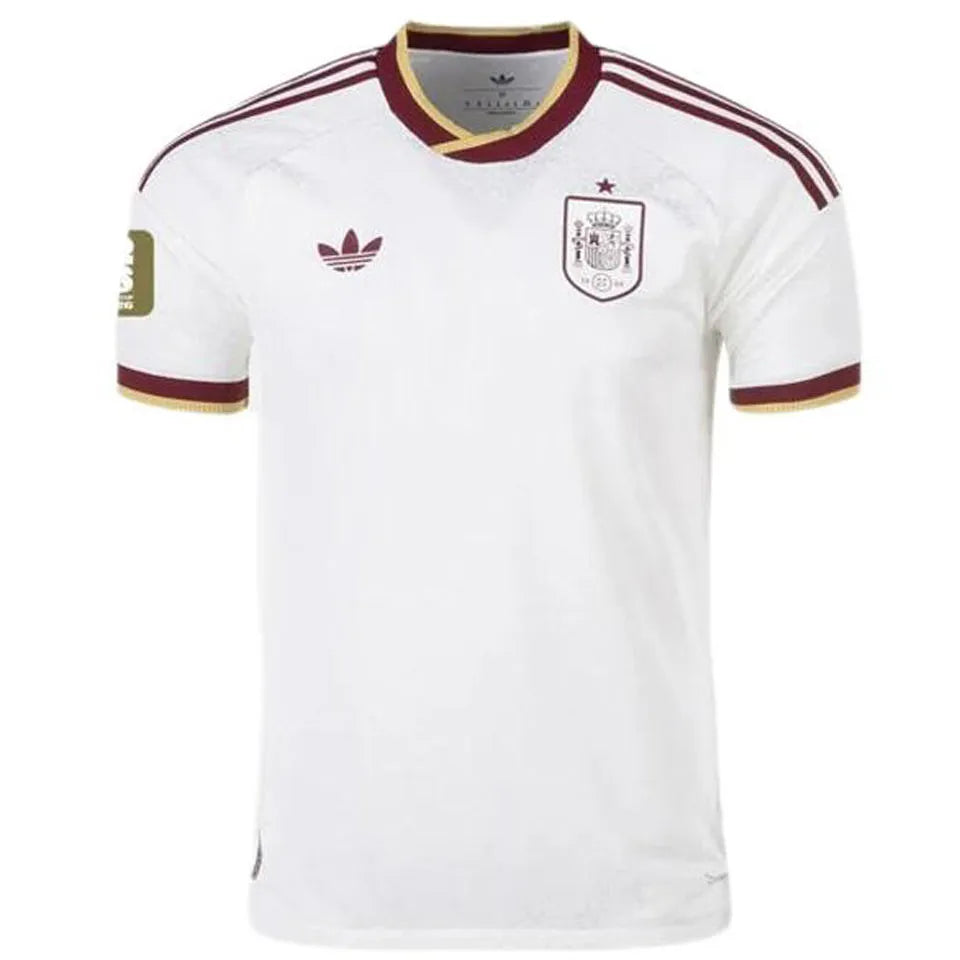 2026/27 Spain 1:1 Quality Away White Fans Soccer Jersey (Have Right Patch 有右臂章 金底白字） Front