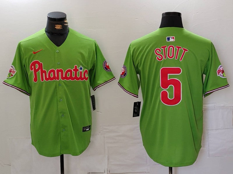 Men's Philadelphia Phillies Bryson Stott #5 Green Limited Player Jerseys