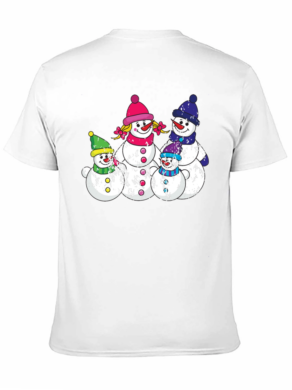 Snowman Family Black T-Shirt