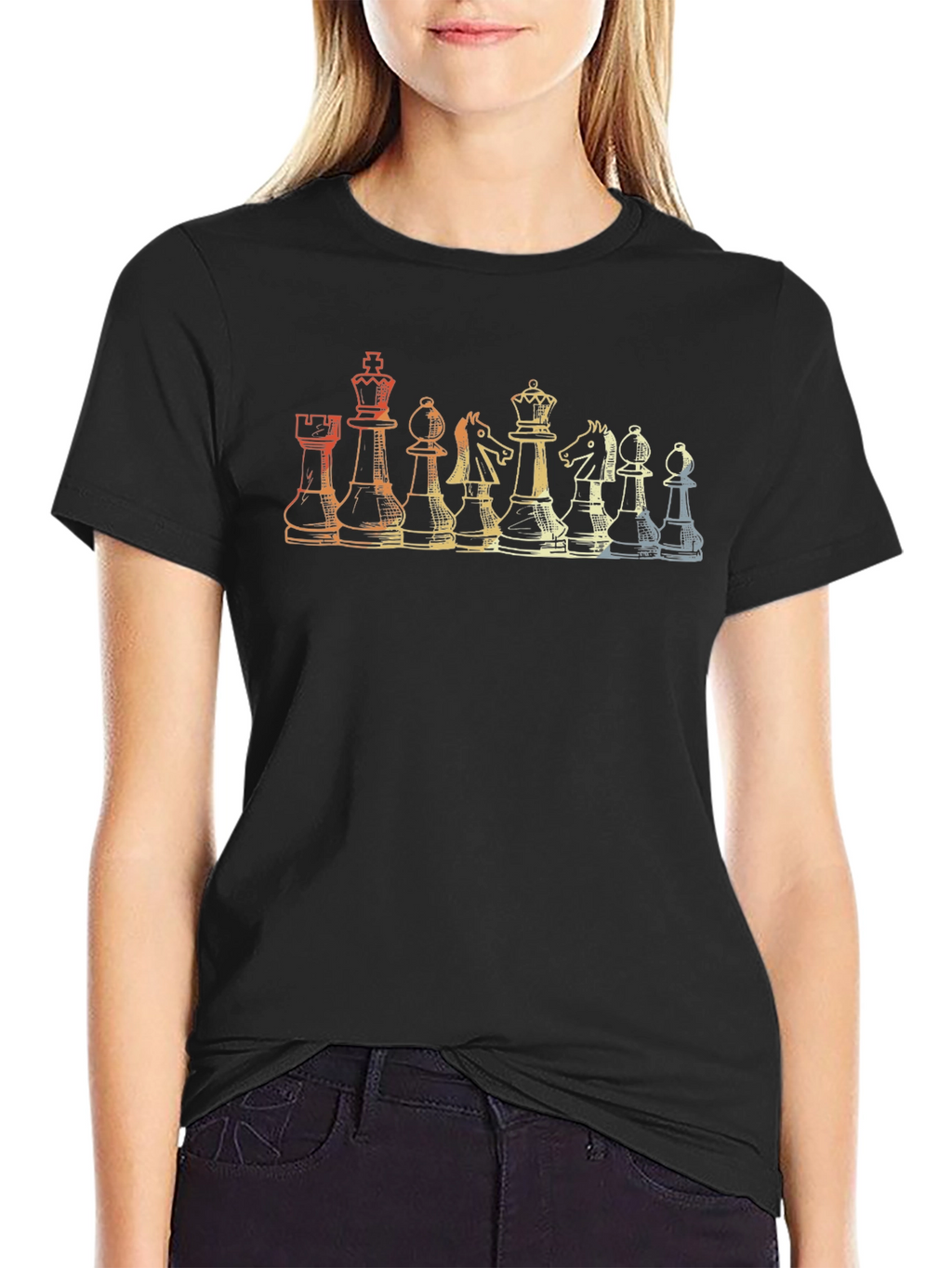 Chess Piece Retro Graphic T-Shirt