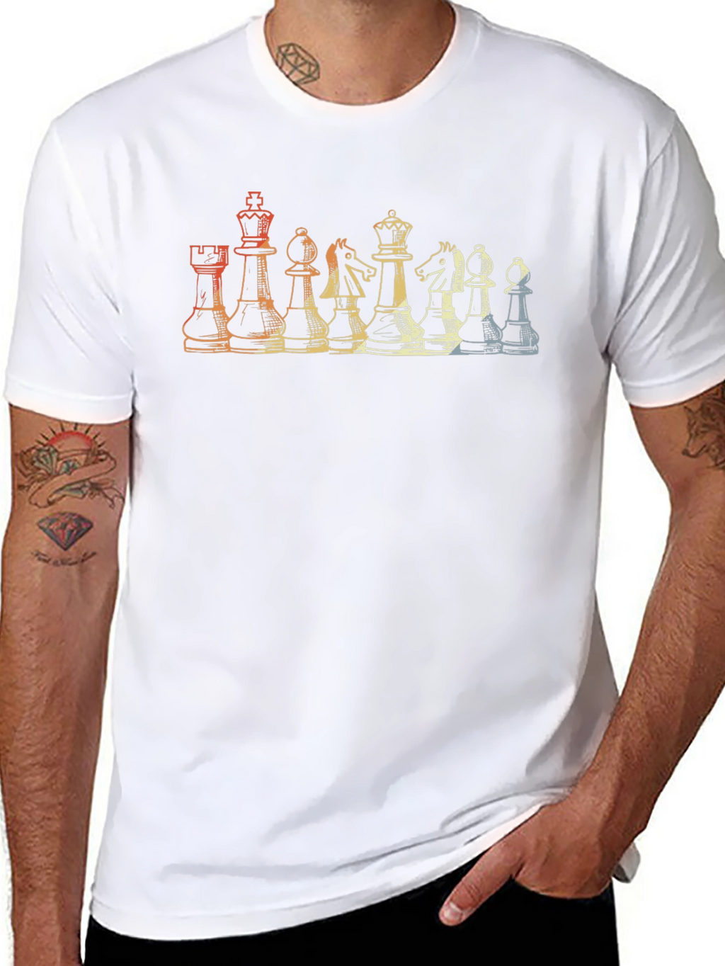 Chess Piece Retro Graphic T-Shirt