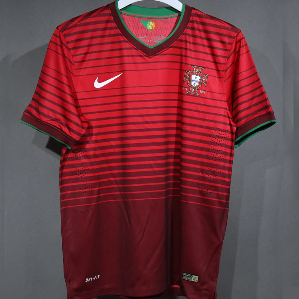 2014 Portugal Home Red Retro Player Version Soccer Jersey 球员版 Detail 2
