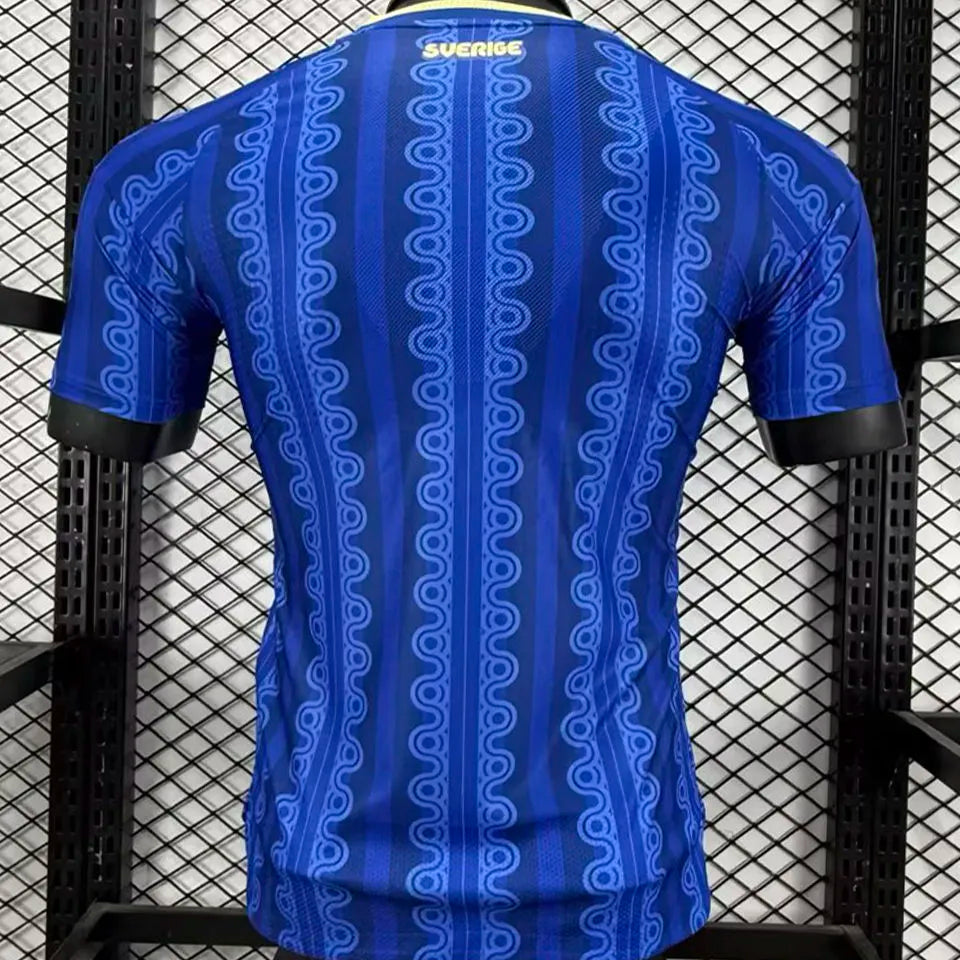 2026/27 Sweden Away Blue Player Version Soccer Jersey Back