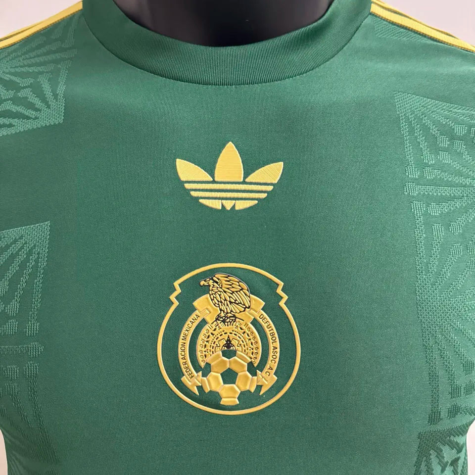 2025 Mexico Green Special Edition Player Version Long Sleever Jersey Detail 2