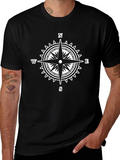 Compass Rose Graphic T-Shirt - Stylish Nautical Tee