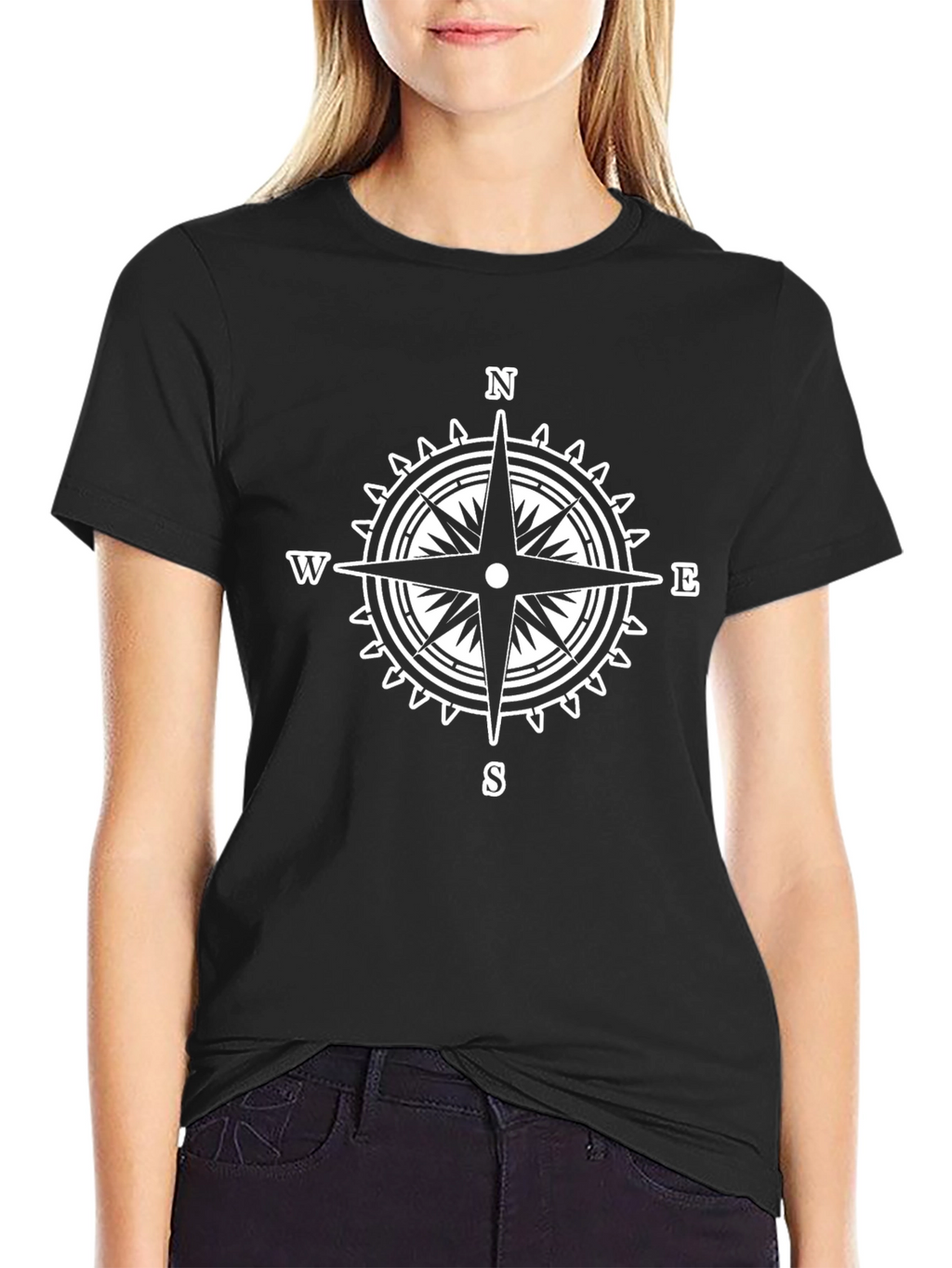 Compass Rose Graphic T-Shirt - Stylish Nautical Tee