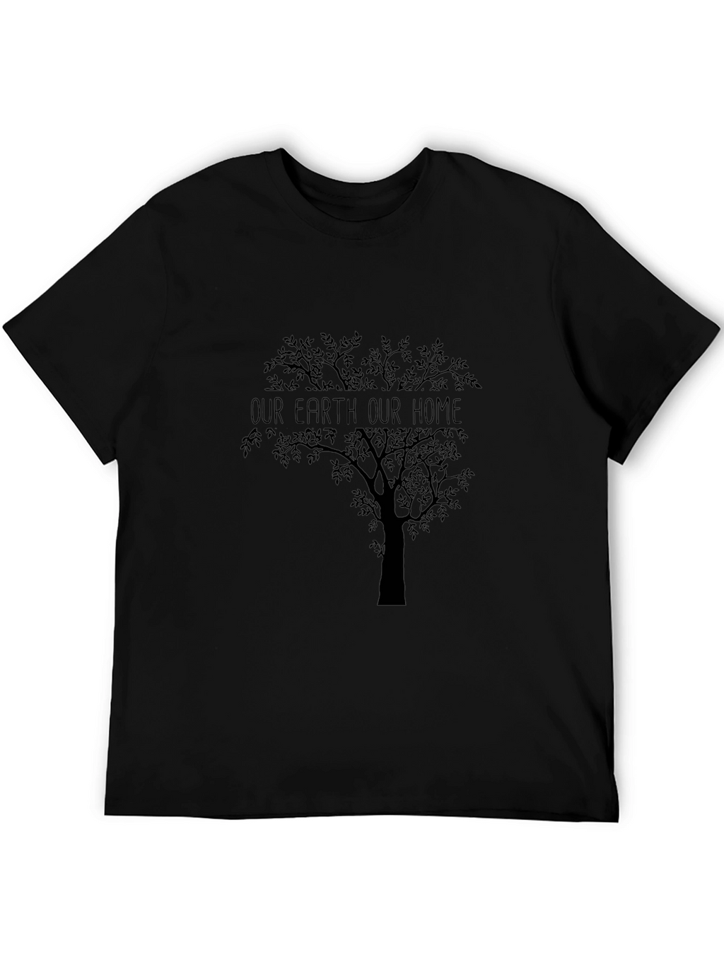 Earth Home Tree Graphic Tee - Black