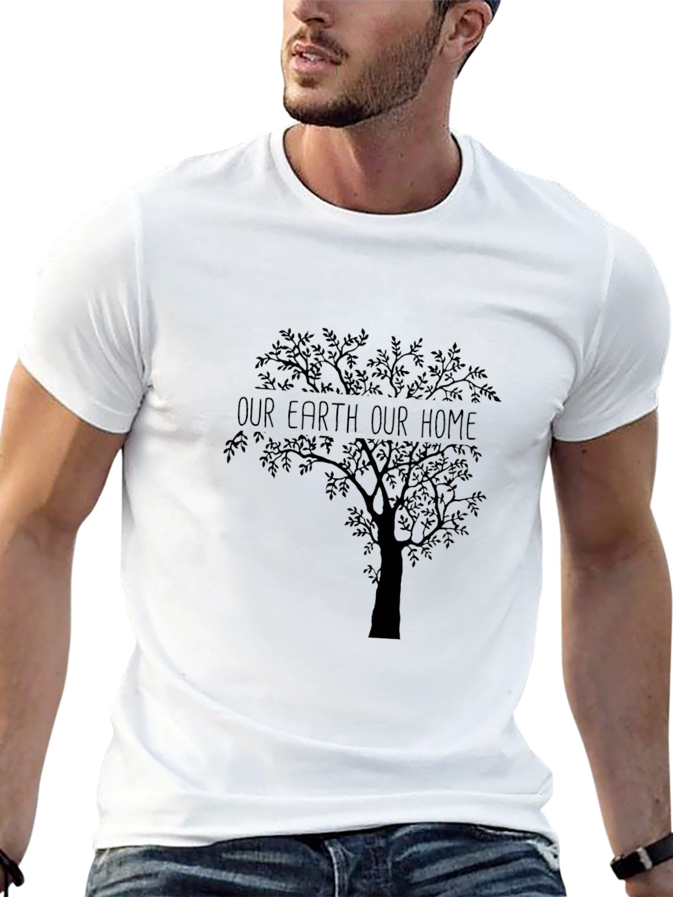 Earth Home Tree Graphic Tee - Black