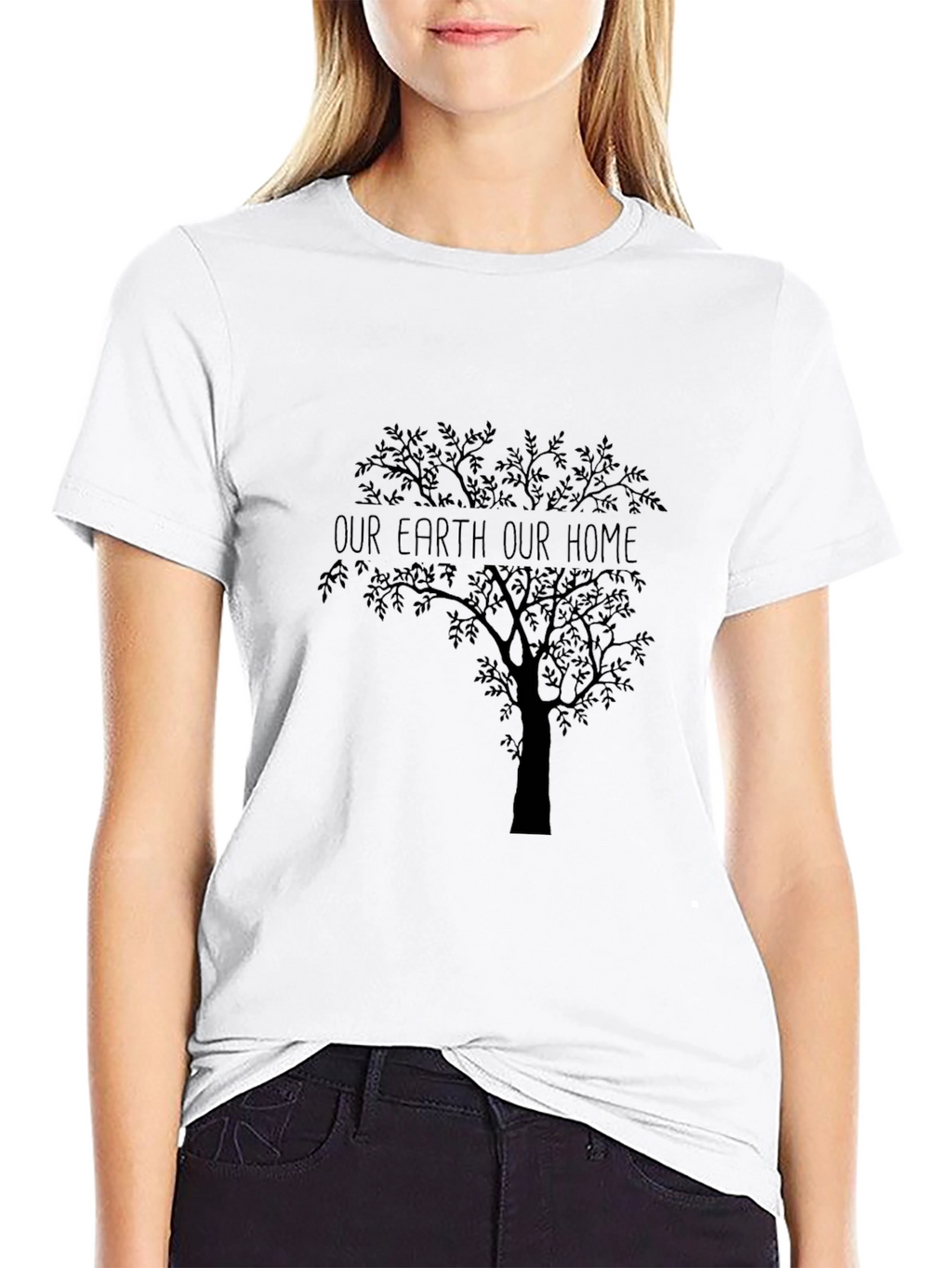 Earth Home Tree Graphic Tee - Black