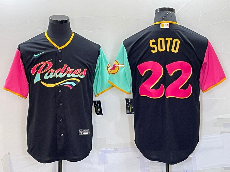 Men's San Diego Padres Juan Soto #22 Black Stitched Jerseys