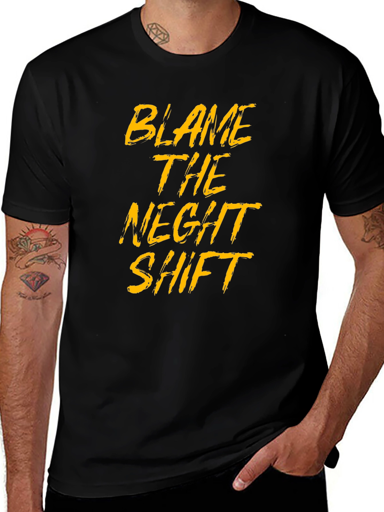 Blame The Night Shift Black T-Shirt